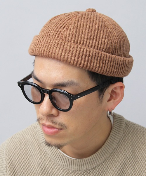 Basiquenti(ベーシックエンティ)の「リブ編みニット ロールキャップ(フィッシャーマンキャップ)(キャップ・メンズ・ブラック/ネイビー/ブラウン/グレー/カーキ/オレンジ・FREE)」の4枚目の写真