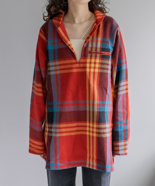 mystic（ミスティック）の「BIGMAC チェックプルオーバーシャツ（シャツ/ブラウス・レディース・レッド/カーキ・FREE）」の9枚目の写真