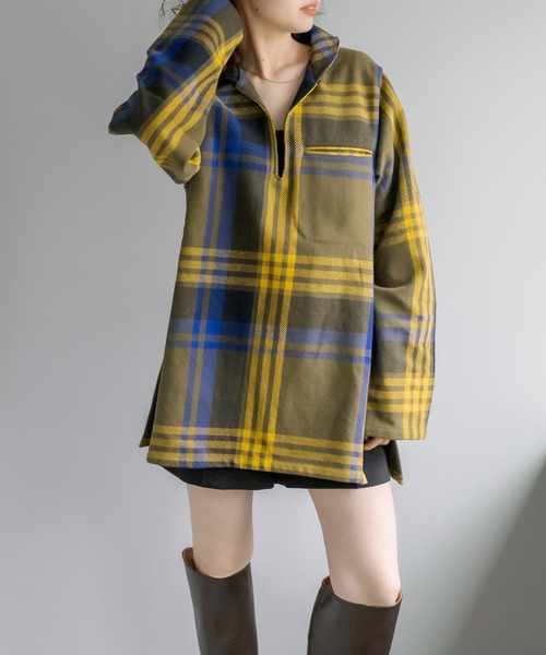 mystic（ミスティック）の「BIGMAC チェックプルオーバーシャツ（シャツ/ブラウス・レディース・レッド/カーキ・FREE）」の7枚目の写真