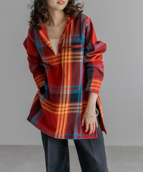 mystic（ミスティック）の「BIGMAC チェックプルオーバーシャツ（シャツ/ブラウス・レディース・レッド/カーキ・FREE）」の18枚目の写真