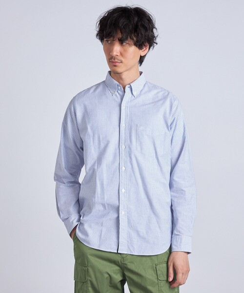 SHIPS any(シップス エニィ)の「SHIPS any: NEW オーガニックコットン ワンポイント ロゴ ボタンダウン オックス シャツ 23SS◇(シャツ/ブラウス・メンズ・ライトブルー/オフホワイト/ネイビー/ブルー・SMALL/MEDIUM/LARGE/X-LARGE)」の4枚目の写真