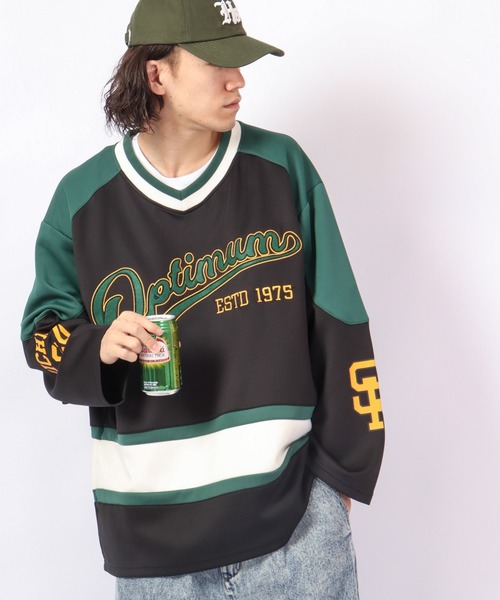 SUGGESTION(サジェッション)の「SUGGESTION ロゴワッペンホッケーシャツ 2022AW(Tシャツ/カットソー・メンズ・ホワイト/ターコイズブルー/ブラック・L/M)」の2枚目の写真