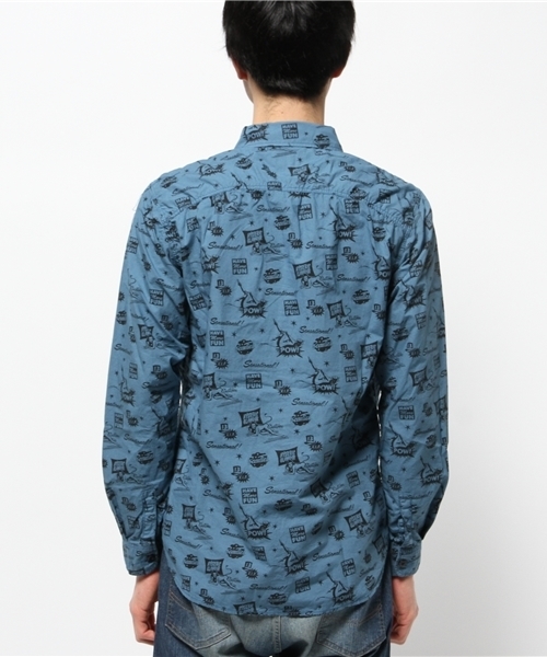 HYSTERIC GLAMOUR(ヒステリックグラマー)の「EVIL MAKES ME総柄 長袖ワークSH(シャツ/ブラウス・メンズ・ホワイト/ピンク系その他/ブルー系その他・SMALL/MEDIUM/LARGE)」の7枚目の写真