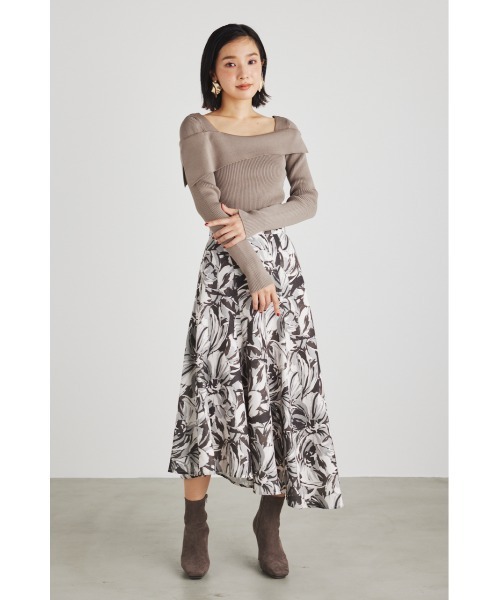 rienda（リエンダ）の「アシンメトリーオフショルニットトップス（ニット/セーター・レディース・ライトブルー/ブラック/オレンジ/ベージュ・FREE）」の18枚目の写真