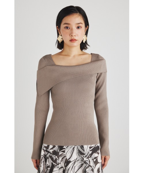 rienda（リエンダ）の「アシンメトリーオフショルニットトップス（ニット/セーター・レディース・ライトブルー/ブラック/オレンジ/ベージュ・FREE）」の19枚目の写真