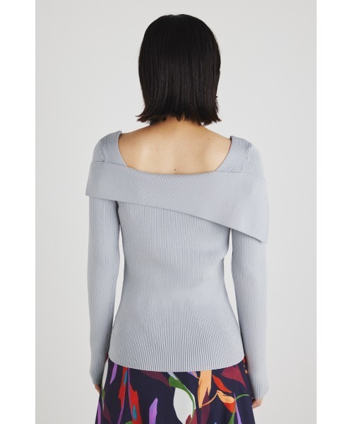 rienda（リエンダ）の「アシンメトリーオフショルニットトップス（ニット/セーター・レディース・ライトブルー/ブラック/オレンジ/ベージュ・FREE）」の9枚目の写真