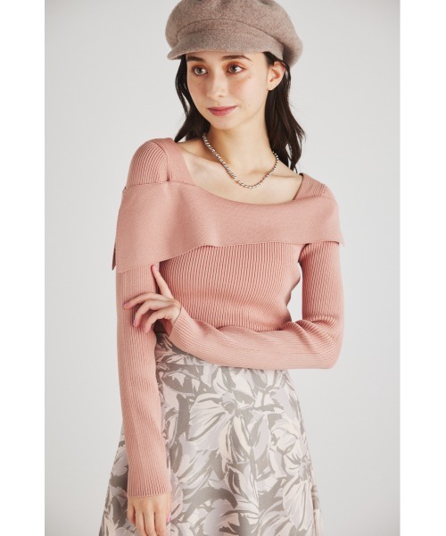 rienda（リエンダ）の「アシンメトリーオフショルニットトップス（ニット/セーター・レディース・ライトブルー/ブラック/オレンジ/ベージュ・FREE）」の13枚目の写真