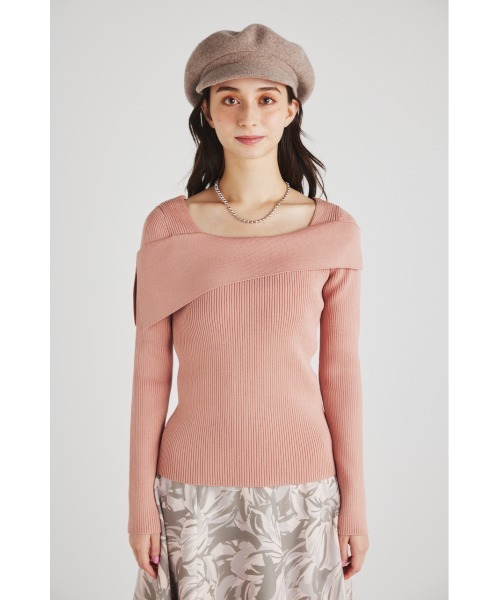 rienda（リエンダ）の「アシンメトリーオフショルニットトップス（ニット/セーター・レディース・ライトブルー/ブラック/オレンジ/ベージュ・FREE）」の14枚目の写真