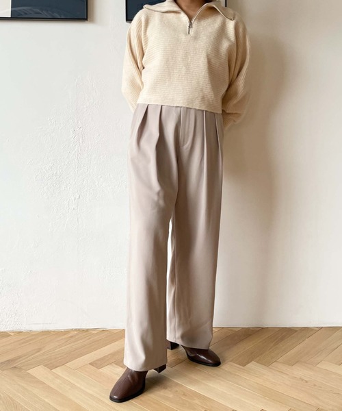 archives(アルシーヴ)の「カラー2タックパンツ(その他パンツ・レディース・ブラック/ベージュ/ワインレッド・MEDIUM)」の4枚目の写真