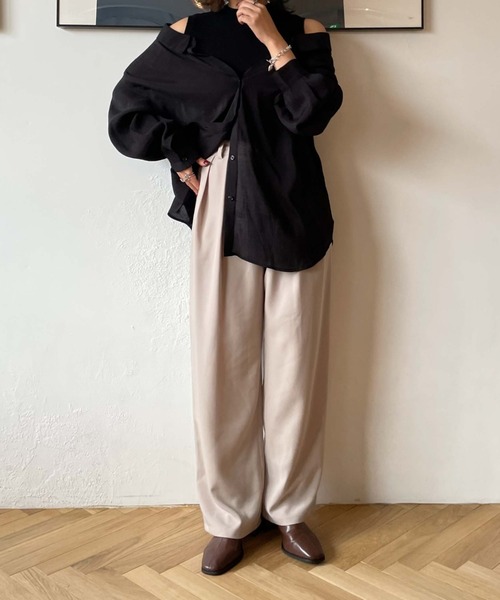 archives(アルシーヴ)の「カラー2タックパンツ(その他パンツ・レディース・ブラック/ベージュ/ワインレッド・MEDIUM)」の15枚目の写真