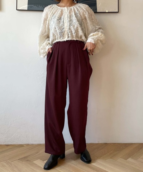 archives(アルシーヴ)の「カラー2タックパンツ(その他パンツ・レディース・ブラック/ベージュ/ワインレッド・MEDIUM)」の7枚目の写真