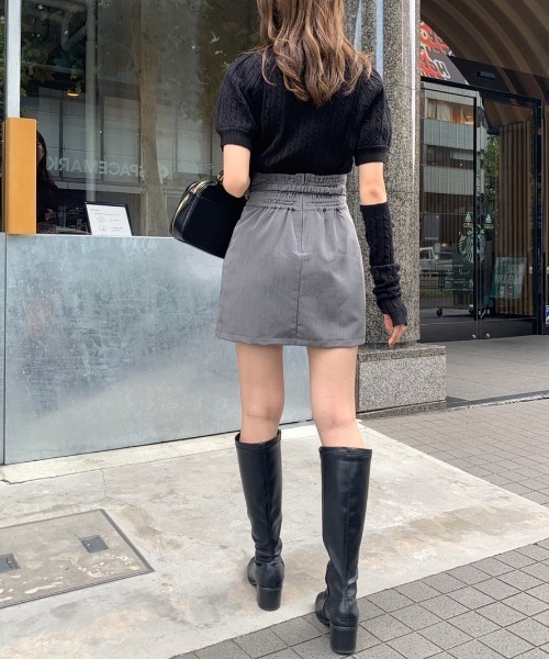 OLIVE des OLIVE（オリーブデオリーブ）の「アームウォーマー付ケーブルプルオーバー（ニット/セーター・レディース・ブラック/グレー/オフホワイト/グリーン・FREE）」の16枚目の写真