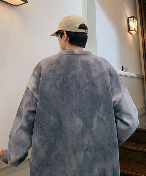 MGV（エムジーヴィー）の「タイダイワッフル生地スウェット（スウェット・メンズ・ダークグレー/ホワイト・LARGE/MEDIUM/X-LARGE）」の3枚目の写真