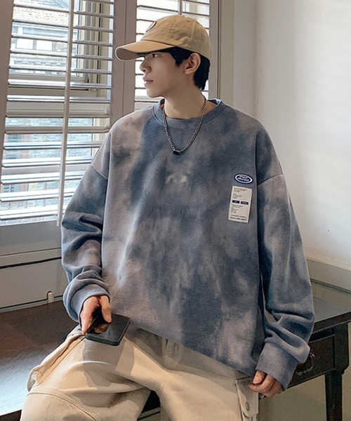 MGV（エムジーヴィー）の「タイダイワッフル生地スウェット（スウェット・メンズ・ダークグレー/ホワイト・LARGE/MEDIUM/X-LARGE）」の7枚目の写真