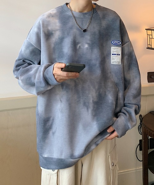 MGV（エムジーヴィー）の「タイダイワッフル生地スウェット（スウェット・メンズ・ダークグレー/ホワイト・LARGE/MEDIUM/X-LARGE）」の10枚目の写真