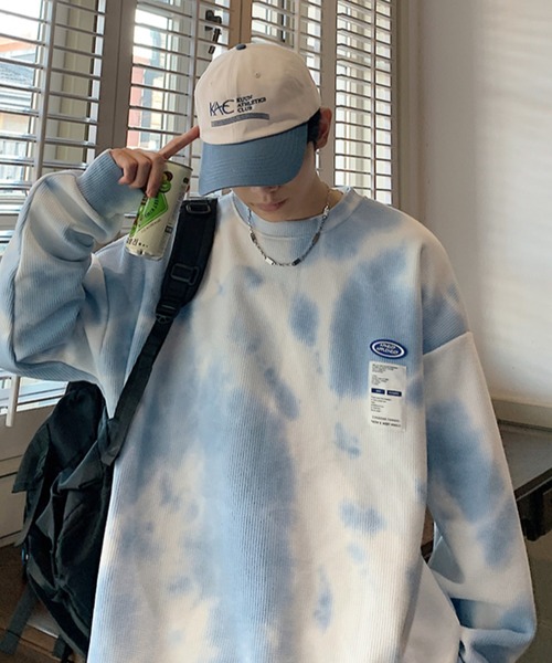 MGV（エムジーヴィー）の「タイダイワッフル生地スウェット（スウェット・メンズ・ダークグレー/ホワイト・LARGE/MEDIUM/X-LARGE）」の4枚目の写真