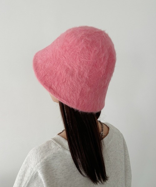 CLEA（クレア）の「シャギーファーバケットハット（ハット・レディース・ベージュ/アイボリー/ブラック/グレイッシュベージュ/ブルー/ライトグレー/ワインレッド/ピンク・FREE）」の7枚目の写真