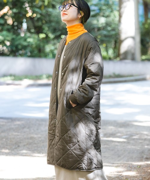 ITEMS URBANRESEARCH（アイテムズ アーバンリサーチ）の「中綿キルティングコート（ダウンジャケット/コート・レディース・ライトベージュ/チャコールグレー/オリーブ・MEDIUM/X-SMALL/SMALL）」の5枚目の写真