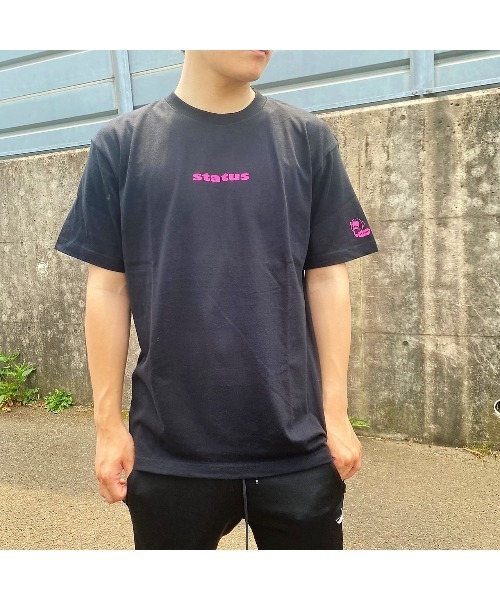 STATUS(ステイタス)の「【STATUS】LITTLE LOGO TEE(ST)(Tシャツ/カットソー・メンズ・ホワイト×ブラック/ブラック×ホワイト/ブラック×ピンク/ホワイト×ピンク・LARGE/X-LARGE/MEDIUM)」の4枚目の写真