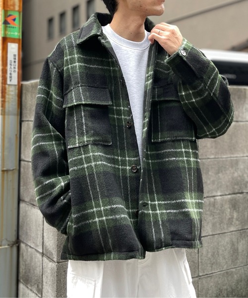 CPCM（シーピーシーエム）の「シャギーチェックCPOシャツジャケット