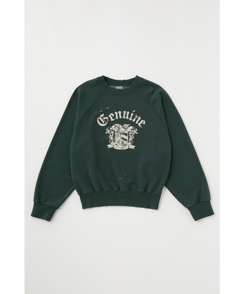 MOUSSY(マウジー)の「DAMAGED EMBLEM プルオーバー(スウェット・レディース・杢グレー/グリーン/ネイビー・FREE)」の6枚目の写真