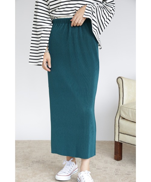 &. NOSTALGIA（アンドドットノスタルジア）の「【ZOZO限定】カットオフプリーツタイトスカート（スカート・レディース・ブラック/ダークグリーン/ピンク/アイボリー/マスタード/レンガ・FREE）」の4枚目の写真