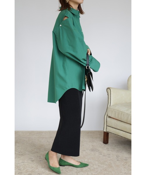 &. NOSTALGIA（アンドドットノスタルジア）の「【ZOZO限定】カットオフプリーツタイトスカート（スカート・レディース・ブラック/ダークグリーン/ピンク/アイボリー/マスタード/レンガ・FREE）」の8枚目の写真