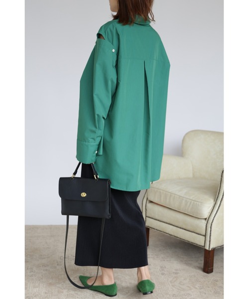 &. NOSTALGIA（アンドドットノスタルジア）の「【ZOZO限定】カットオフプリーツタイトスカート（スカート・レディース・ブラック/ダークグリーン/ピンク/アイボリー/マスタード/レンガ・FREE）」の9枚目の写真