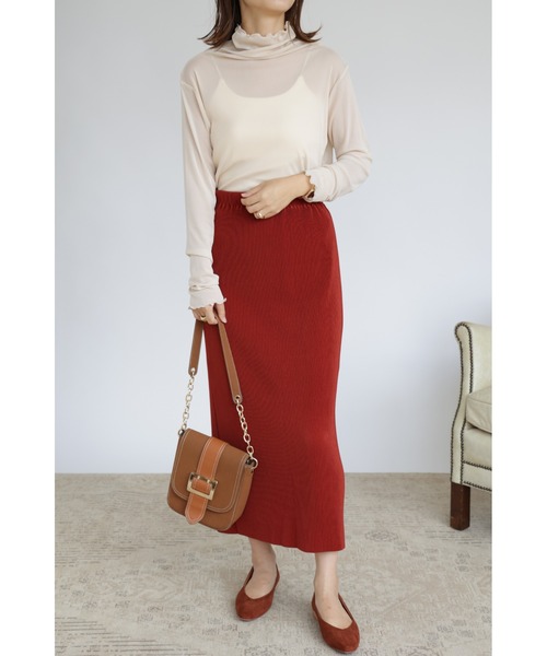 &. NOSTALGIA（アンドドットノスタルジア）の「【ZOZO限定】カットオフプリーツタイトスカート（スカート・レディース・ブラック/ダークグリーン/ピンク/アイボリー/マスタード/レンガ・FREE）」の14枚目の写真