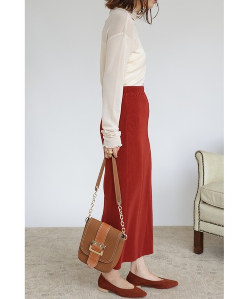 &. NOSTALGIA（アンドドットノスタルジア）の「【ZOZO限定】カットオフプリーツタイトスカート（スカート・レディース・ブラック/ダークグリーン/ピンク/アイボリー/マスタード/レンガ・FREE）」の15枚目の写真