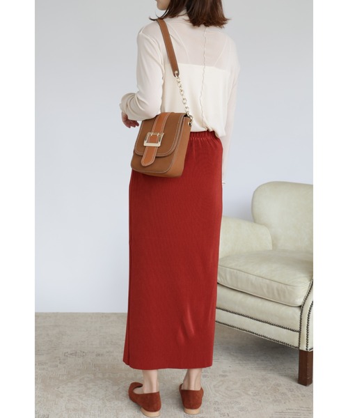 &. NOSTALGIA（アンドドットノスタルジア）の「【ZOZO限定】カットオフプリーツタイトスカート（スカート・レディース・ブラック/ダークグリーン/ピンク/アイボリー/マスタード/レンガ・FREE）」の16枚目の写真