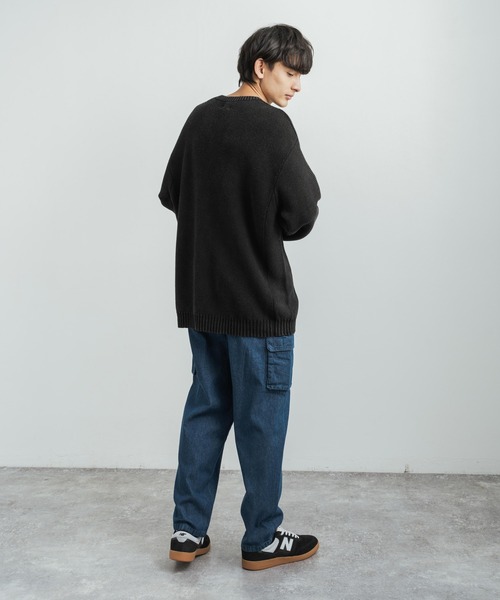 KRIFF MAYER(クリフメイヤー)の「KRIFF MAYER クリフメイヤー オーバーサイズ クルーネックインディゴニットセーター(ニット/セーター・メンズ・ダークインディゴブルー/ライトインディゴブルー/チャコール・L/XL/M)」の7枚目の写真
