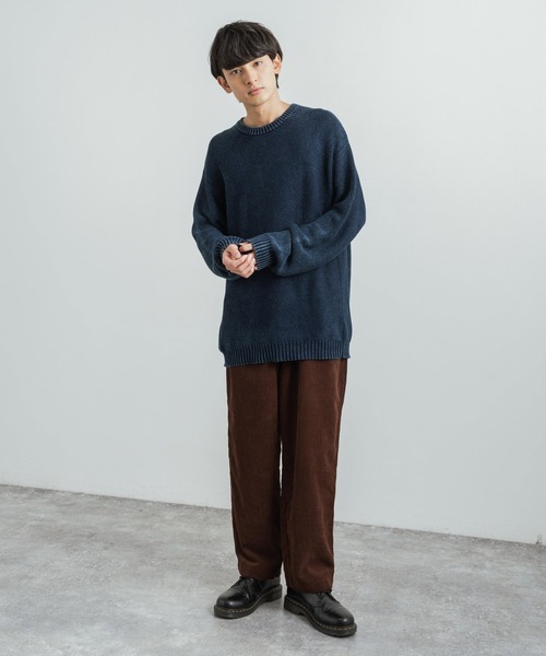 KRIFF MAYER(クリフメイヤー)の「KRIFF MAYER クリフメイヤー オーバーサイズ クルーネックインディゴニットセーター(ニット/セーター・メンズ・ダークインディゴブルー/ライトインディゴブルー/チャコール・L/XL/M)」の11枚目の写真