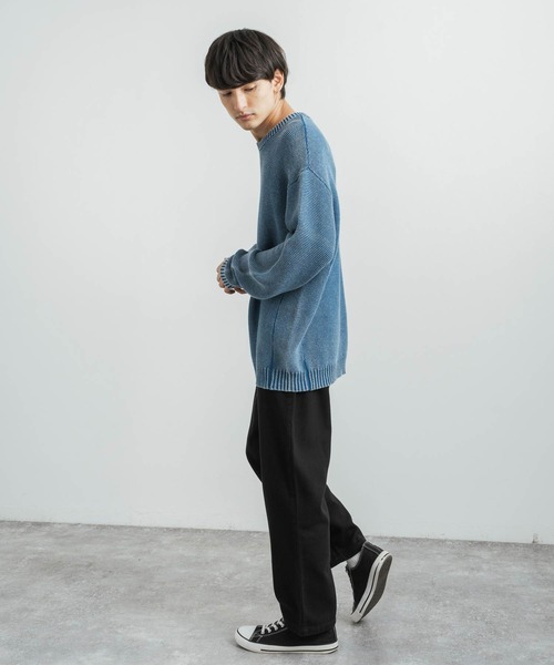 KRIFF MAYER(クリフメイヤー)の「KRIFF MAYER クリフメイヤー オーバーサイズ クルーネックインディゴニットセーター(ニット/セーター・メンズ・ダークインディゴブルー/ライトインディゴブルー/チャコール・L/XL/M)」の15枚目の写真