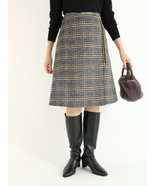 Te chichi（テチチ）の「サイドジップチェックリバーミニスカート（スカート・レディース・グレー/オレンジ・SMALL/MEDIUM）」の2枚目の写真