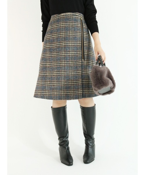 Te chichi（テチチ）の「サイドジップチェックリバーミニスカート（スカート・レディース・グレー/オレンジ・SMALL/MEDIUM）」の3枚目の写真