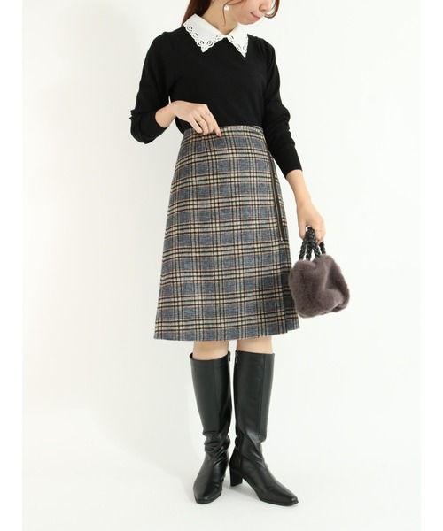 Te chichi（テチチ）の「サイドジップチェックリバーミニスカート（スカート・レディース・グレー/オレンジ・SMALL/MEDIUM）」の8枚目の写真