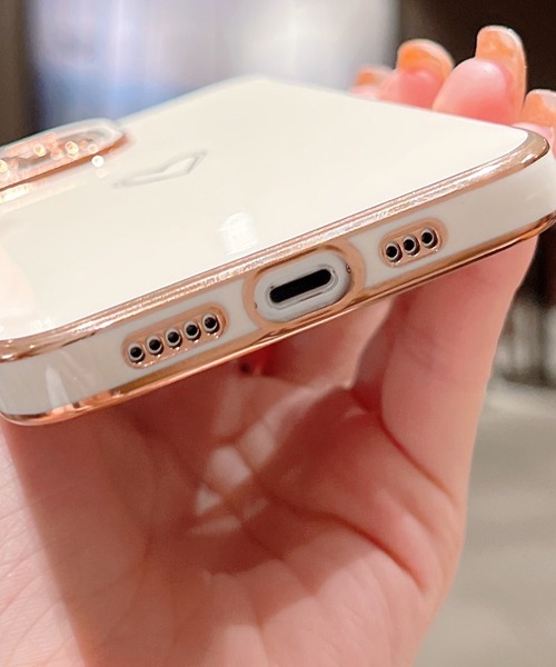 TeddyShop（テディショップ）の「【iPhone14用】メタリックゴールド背面ハートiPhoneケース（スマホケース/カバー・レディース・ブラウン/ホワイト/スモークピンク/ブラック/ブルー・ONE SIZE）」の16枚目の写真
