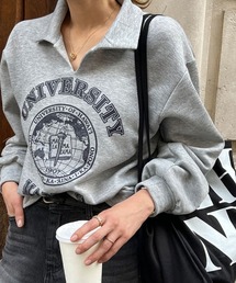 NANING9 | NANING9 カラーワンポイントロゴトレーナー(スウェット)