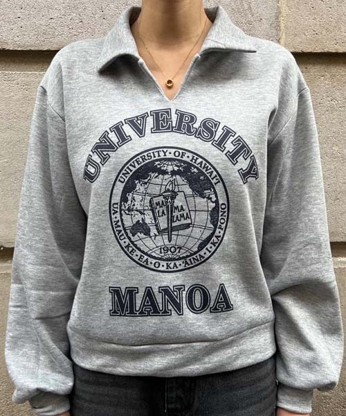 NANING9（ナンニング）の「NANING9 カラーワンポイントロゴトレーナー（スウェット・レディース・グレー/オートミール・FREE）」の16枚目の写真