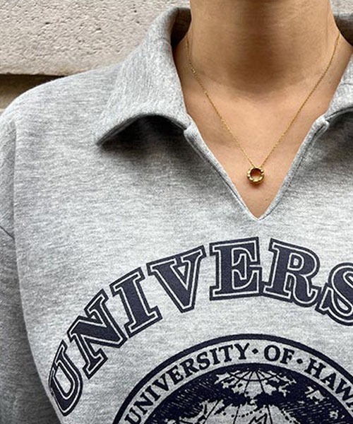 NANING9（ナンニング）の「NANING9 カラーワンポイントロゴトレーナー（スウェット・レディース・グレー/オートミール・FREE）」の19枚目の写真