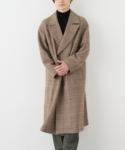 EDIFICE エディフィス ループツイード オーバーコート サイズL EDIFICE（エディフィス）の「ループツイード クラブチェック ダブル