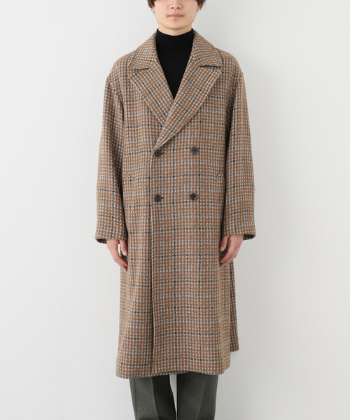EDIFICE エディフィス ループツイード オーバーコート サイズL EDIFICE（エディフィス）の「ループツイード クラブチェック ダブル