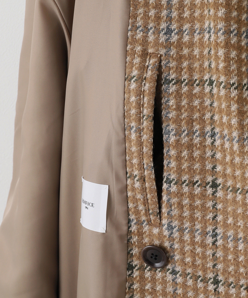 EDIFICE エディフィス ループツイード オーバーコート サイズL EDIFICE（エディフィス）の「ループツイード クラブチェック ダブル