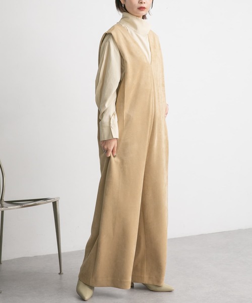 セール】ショルダータックスエードサロペット（サロペット