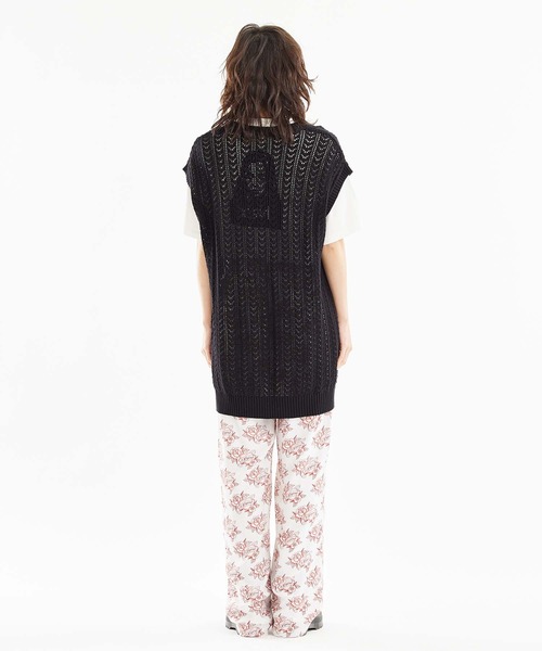 X-girl(エックスガール)の「TATOO PATTERN PANTS(その他パンツ・レディース・オフホワイト/ブラック・S/M)」の5枚目の写真