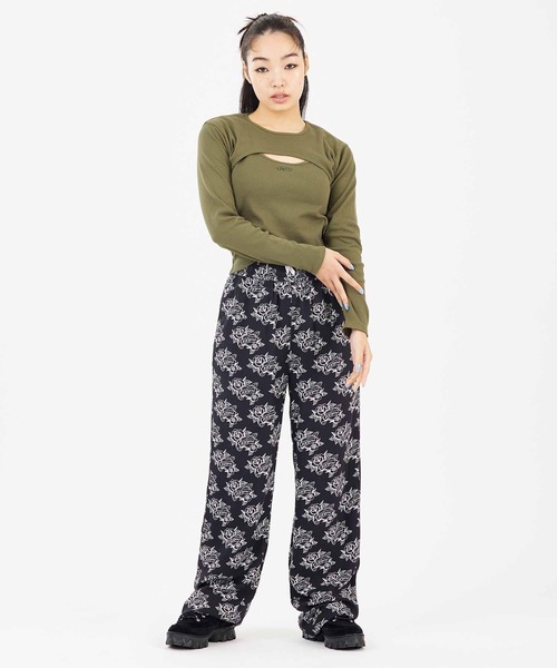 X-girl(エックスガール)の「TATOO PATTERN PANTS(その他パンツ・レディース・オフホワイト/ブラック・S/M)」の19枚目の写真