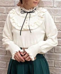 ヨークフリルニット