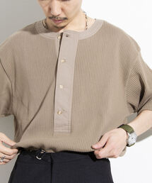 【GLOSTER/グロスター】ARMY RIB ヘンリーネック半袖Tシャツ