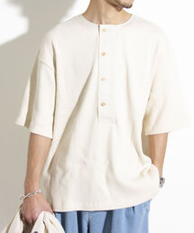 GLOSTER | 【GLOSTER/グロスター】ARMY RIB ヘンリーネック半袖Tシャツ(Tシャツ/カットソー)